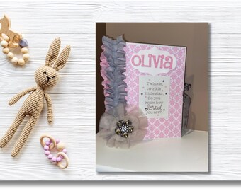 Baby Girl Mini Album, Baby Album, First Year Baby Album, Baby, Handmade Scrapbook Album, Newborn Album, Baby Book,Scrapbook,Baby Album Girl