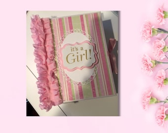 Handmade Baby Girl Scrapbook Album, First Year Keepsake