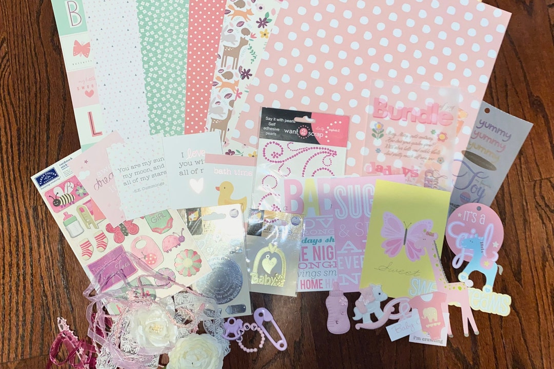 Baby Girl Scrapbook Kit Junk Journal Kit Scrapbook Kit Baby Etsy