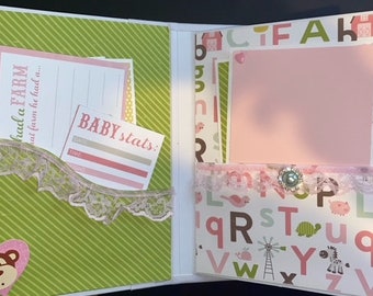 Baby Girl Scrapbook, Baby Girl Album, Baby First Album, Keepsake Scrapbook, Baby Album Girl, BabyGirl Mini Album, Baby Scrapbook