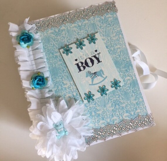 Baby Boy Mini Album, Pre-Made Baby Boy Album, First Year Album, Baby Album, Baby Book,Baby Boy Mini Album, Handmade,Baby Scrapbook, Baby