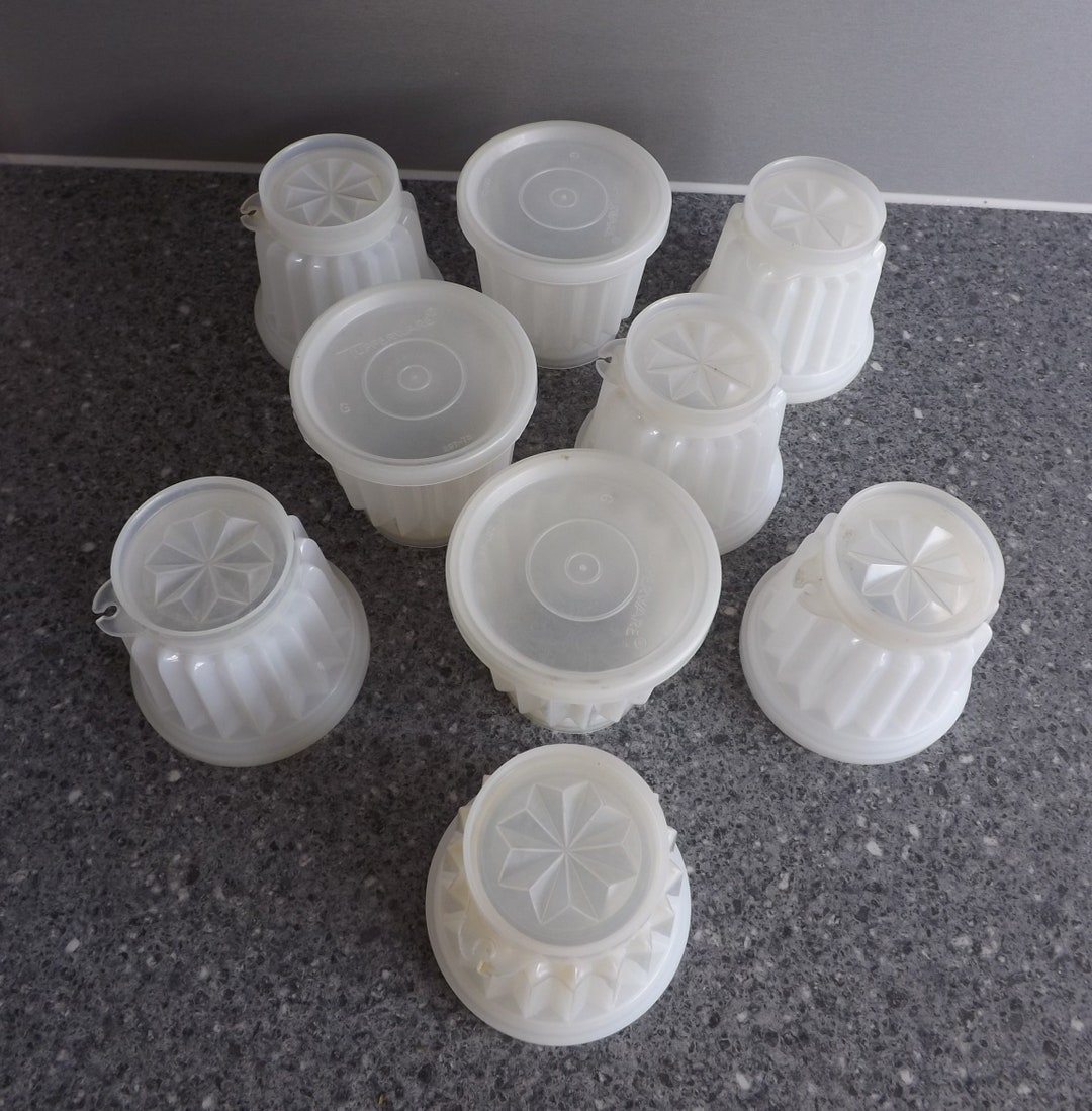 Vintage TUPPERWARE JELLY MOULDS, Set of 9 Individual Jelly Moulds