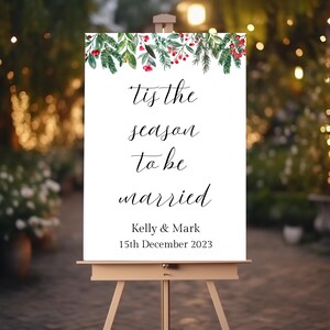 Christmas Wedding Welcome Poster - Elegant Printable Canva Download for Holiday Celebrations & Events