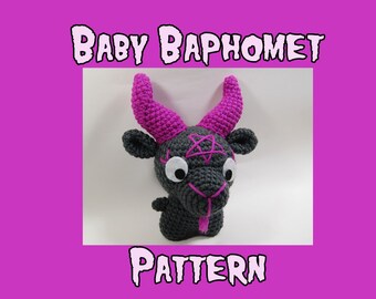 Patrón de ganchillo Baby Baphomet - Amigurumi Baby Baphomet PDF - Cabra malvada de ganchillo - Juguete de peluche oculto lindo espeluznante