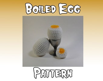 Boiled Egg Pattern - Amigurumi Food - Breakfast Plush Pattern - Crochet Egg - Breakfast Food Plush