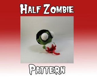 Half Zombie Crochet Pattern - Amigurumi Zombie - Yarn Intestines - Horror Crochet