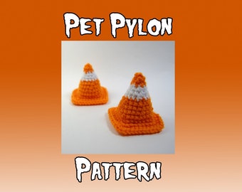 Pet Pylons Crochet Pattern - Plush Safety Cone Amigurumi Pattern - Crochet Traffic Cone PDF