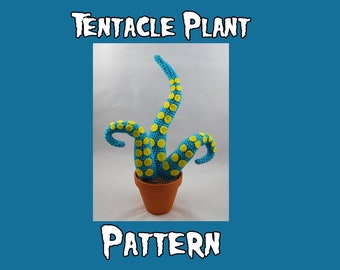 Tentacle Plant Crochet Pattern - Amigurumi Tentacle Plant - Crochet Monster Plant- Monster Plush Toy - Horror Decor