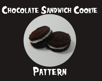 Crochet Chocolate Sandwich Cookie Pattern - PDF Crochet Food Patterns - Sandwich Cookie - Montessori Toys