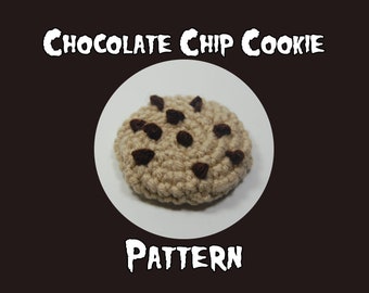 Crochet Chocolate Chip Cookie Pattern - PDF Crochet Food Patterns - Chocolate Chip Cookie - Montessori Toys - Crochet Pattern Biscuit