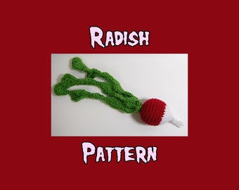 Radish Crochet Pattern - Amigurumi Vegetable PDF - Crochet Play Food - Cute Healthy Food Toy