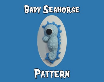 Baby Seahorse Plush Crochet Pattern - Amigurumi Seahorse PDF - Crochet Sea Life - Blue Ocean Toy- Nursery Decor - Plush Toy Sea Horse