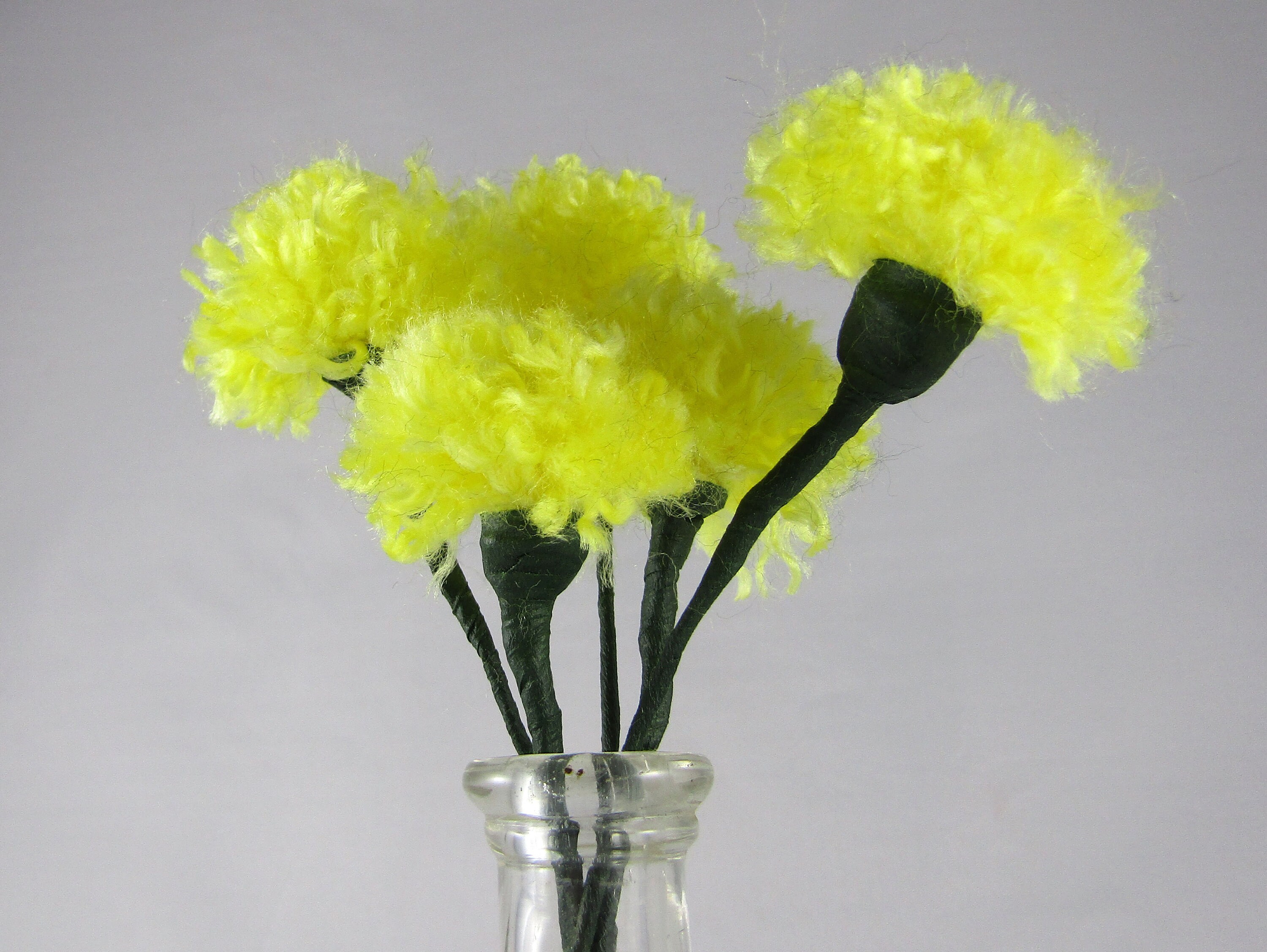 Yellow Pom Pom Flowers Set of 5 Yarn Dandelions Yarn Billy Etsy Canada