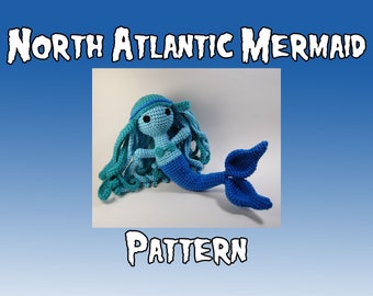 North Atlantic Mermaid Crochet Pattern - Amigurumi Mermaid Pattern - Blue Mermaid - Atlantic Ocean Mermaid