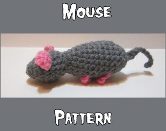 Grey Mouse Crochet Toy Pattern PDF - Amigurumi Pattern - Pet Toy - PDF Digital Download -Cat Accessories - Pet Toy - Grey Rat Plush