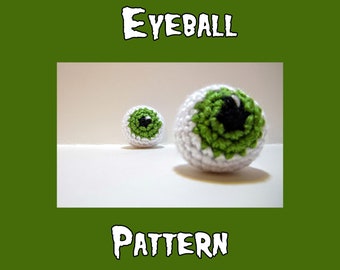 PDF - Crochet Eyeball Plush Toy Pattern - Amigurumi Eyeball Pattern - Dog/Cat/Ferret Toy Pattern  - Small Pet Toy Instructions