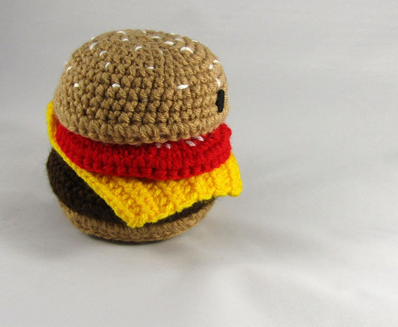 Toy Hamburger Crochet Food Plush Amigurumi Veggie Burger | Etsy