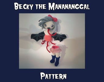 Becky the Manananggal Crochet Pattern - Cryptid Amigurumi Pattern - Aswang Plushie Pattern