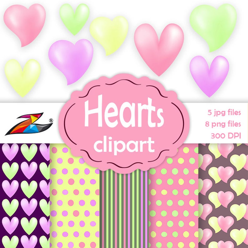 Heart Clip Art Commercial Use Digital paper Heart love Wedding PNG Digital Scrapbooking Sale Heart Clipart Valentine Clip Art