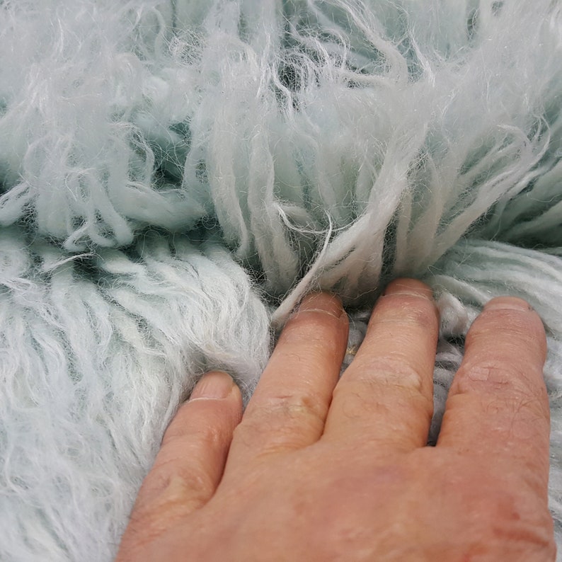 Beautiful 3' x 5' Baby Blue flokati rug. Thick Etsy