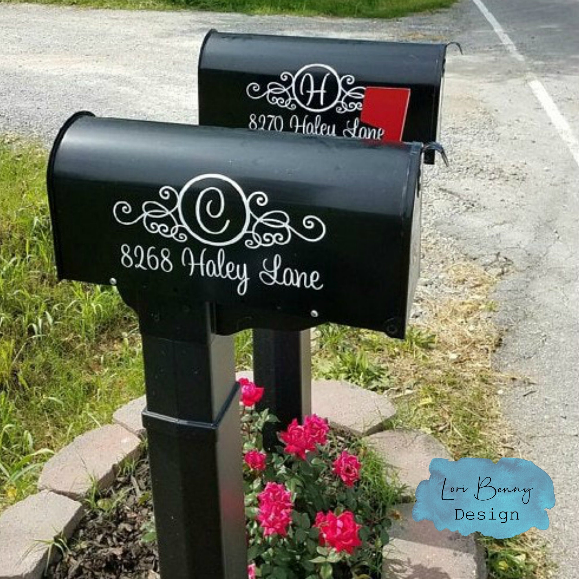 Mailbox Decal Address Decal mailbox monogram mailbox initial mail box…