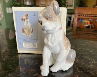 Lladro PUPPY With SNAIL 6211 ~ New FRIEND ~ 1971 ~ Mint, in