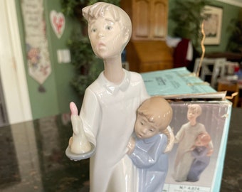 Lladro #4874 Boy With Candle Glaze Finish Retired, Mint Condition