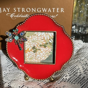 Jay Strongwater Red Mini Dragonfly Frame, flawless! EXCELLENT Condition!! ~ with original box and brochure!!
