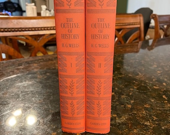 The Outline of History, 2 Volume set, H. G. Wells, 1956  ~ Hardcover!!