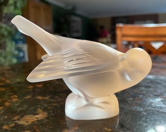 Lalique Perdrix Debout Tall Standing Partridge Bird Frosted