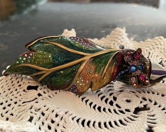 ジェイ・ストロングウォーター　ボックス Jay Strongwater Stunning Jay STRONGWATER Bird, Flower and Cherry Oval