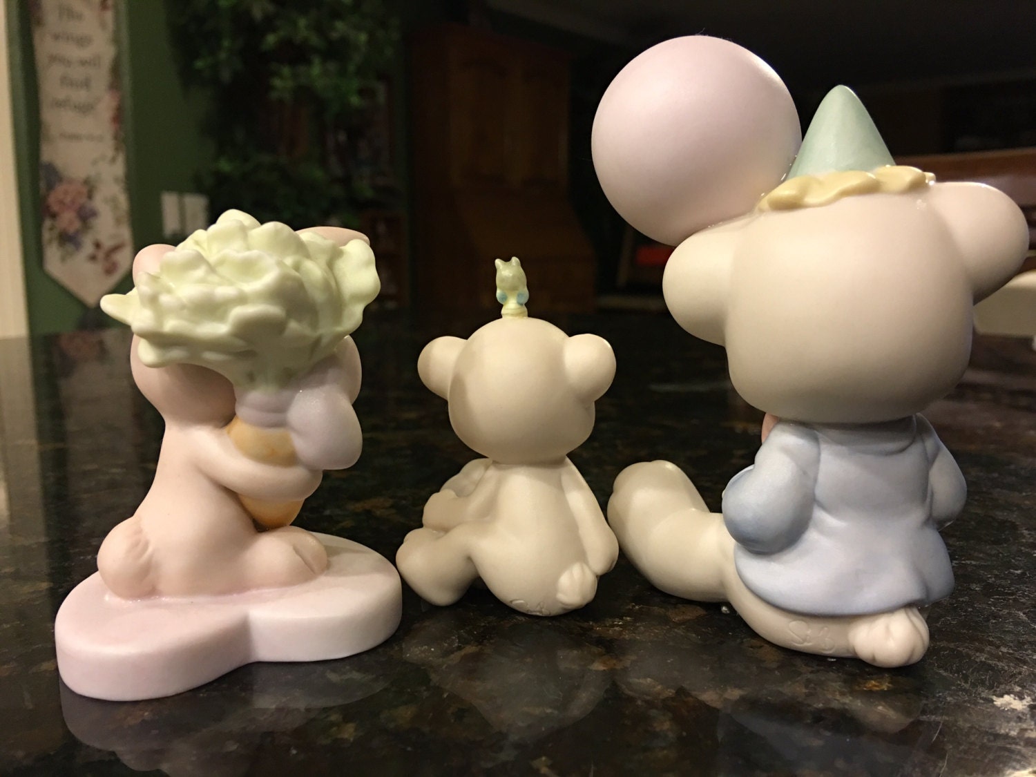 THREE Precious Moments Figurines Teddy Bear Happy Birthday - Etsy