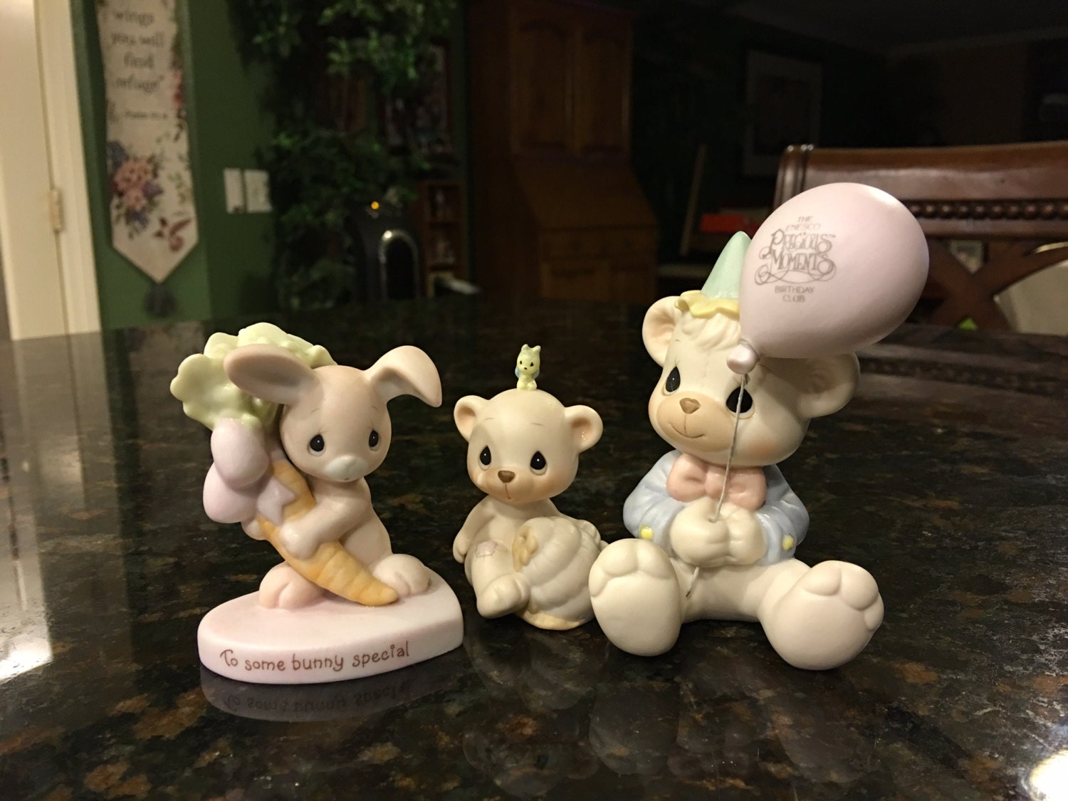 THREE Precious Moments Figurines Teddy Bear Happy Birthday - Etsy