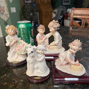 FOUR Giuseppe Armani Figurines ~ Mother&#39;s Day Eve, Cherie, Year Number One, A Perfect Match.  Mint, Retired Capodimonte.