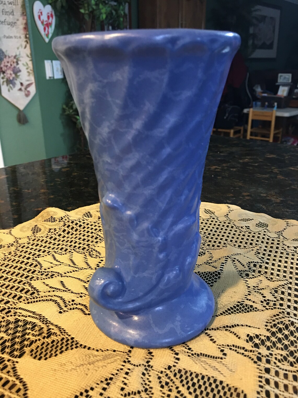 Rare Red Wing Leaf Vase 855 Blue From 1930's Etsy