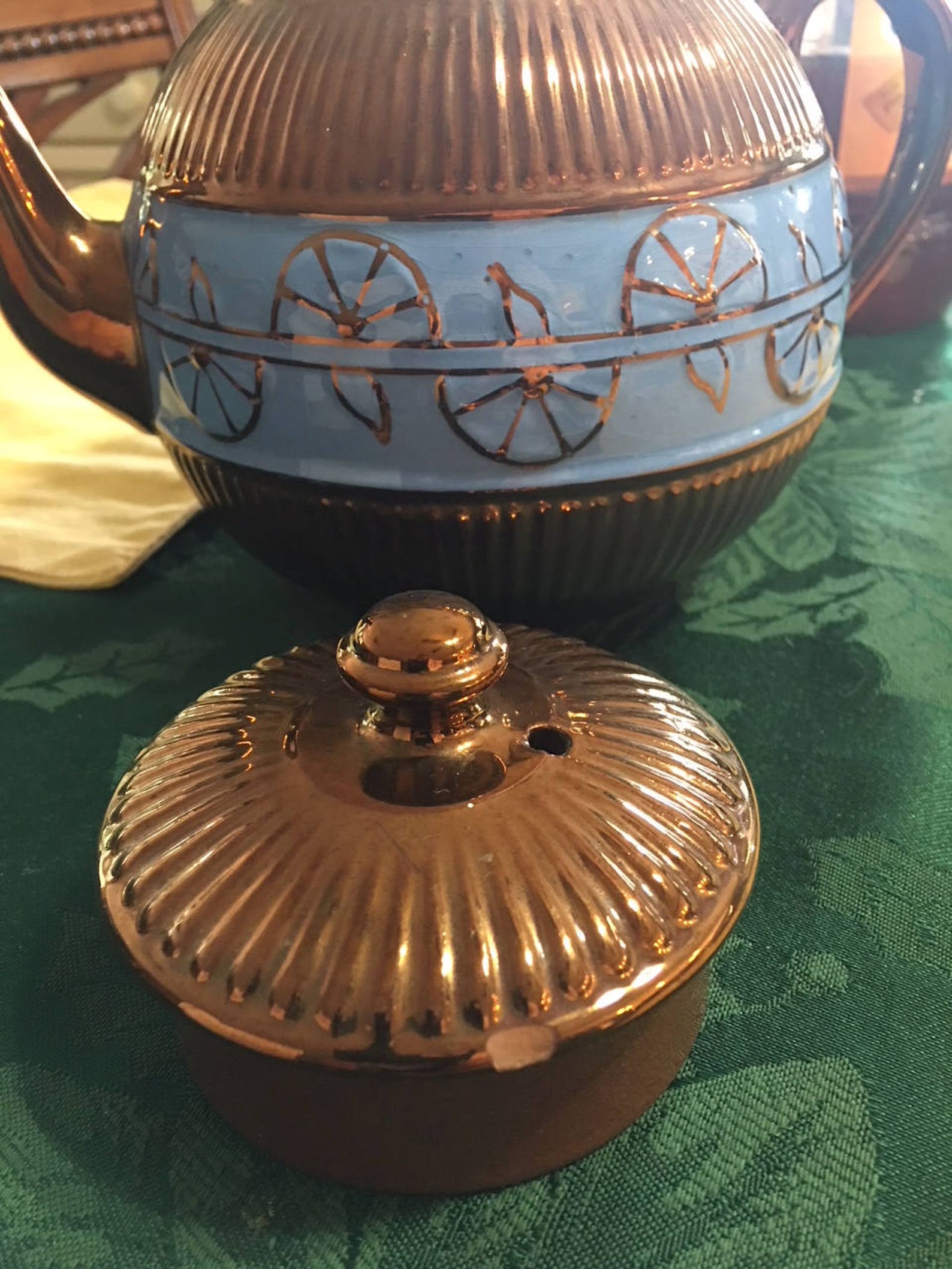 Antique Copper Luster Gibson England Teapot Copper Sheen Etsy