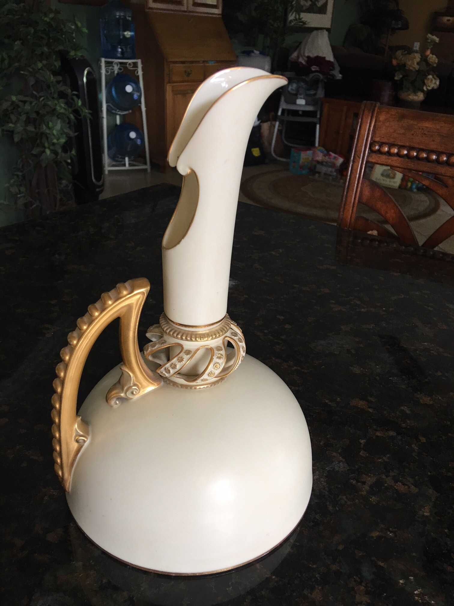Royal Doulton Gold & Cream 10 Inch Ewer ~ Early 1900S Stunning Unique