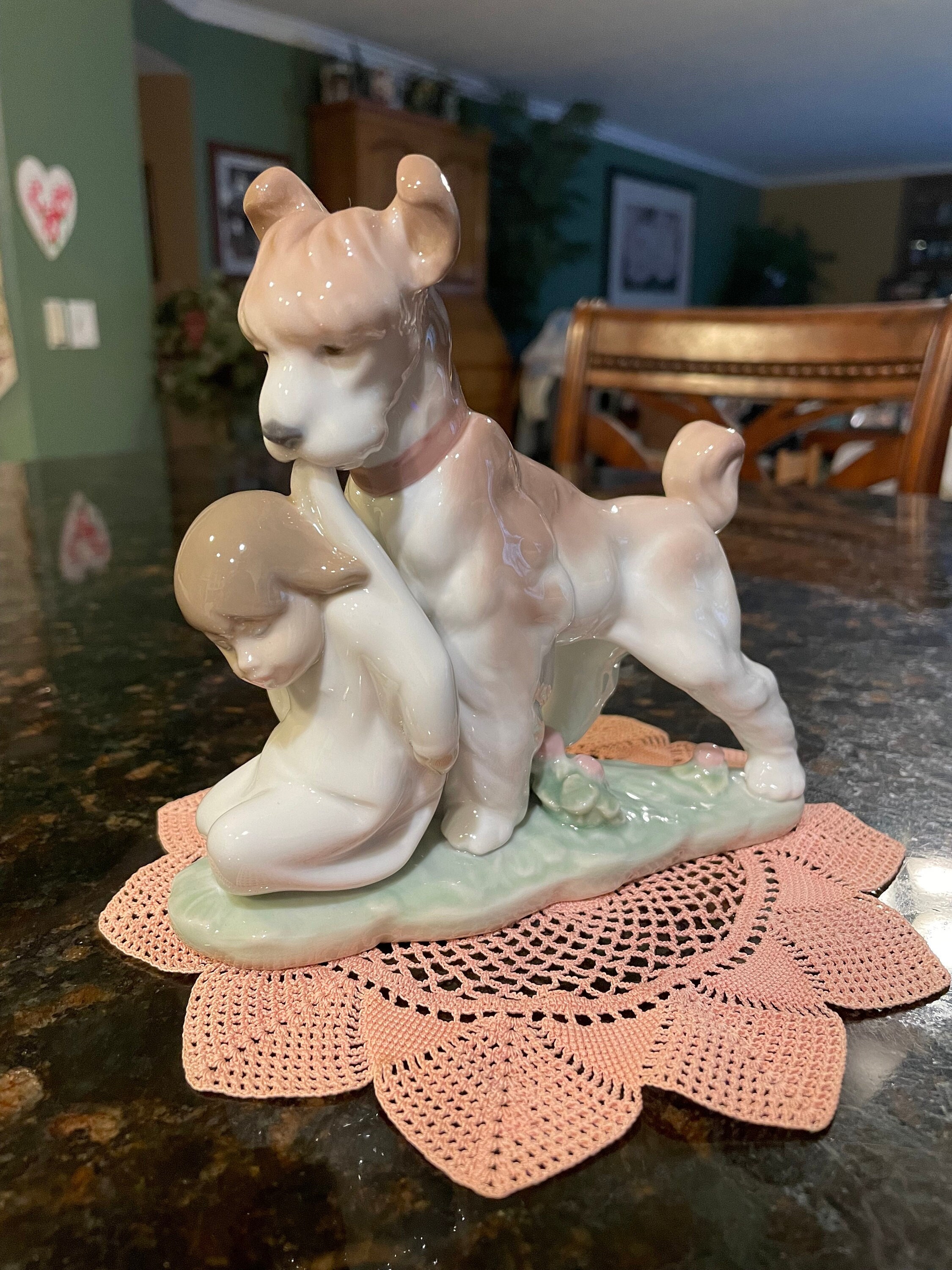 Lladro #6556 SAFE and SOUND ~ Dog With Child Figurine - Etsy
