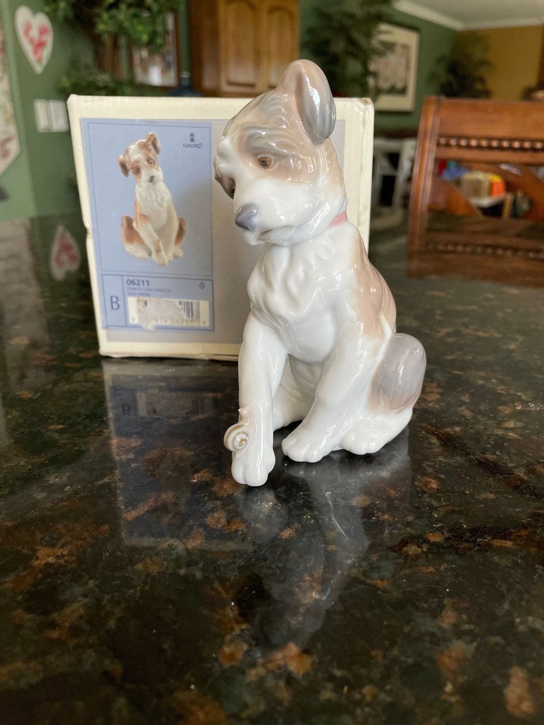 Lladro PUPPY With SNAIL 6211 ~ New FRIEND ~ 1971 ~ Mint, in