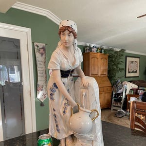HUGE ROYAL DUX Bohemian Art ~ Maid at the Fountain~A woman with a jug 10564 ~ 23" ~ Marked!