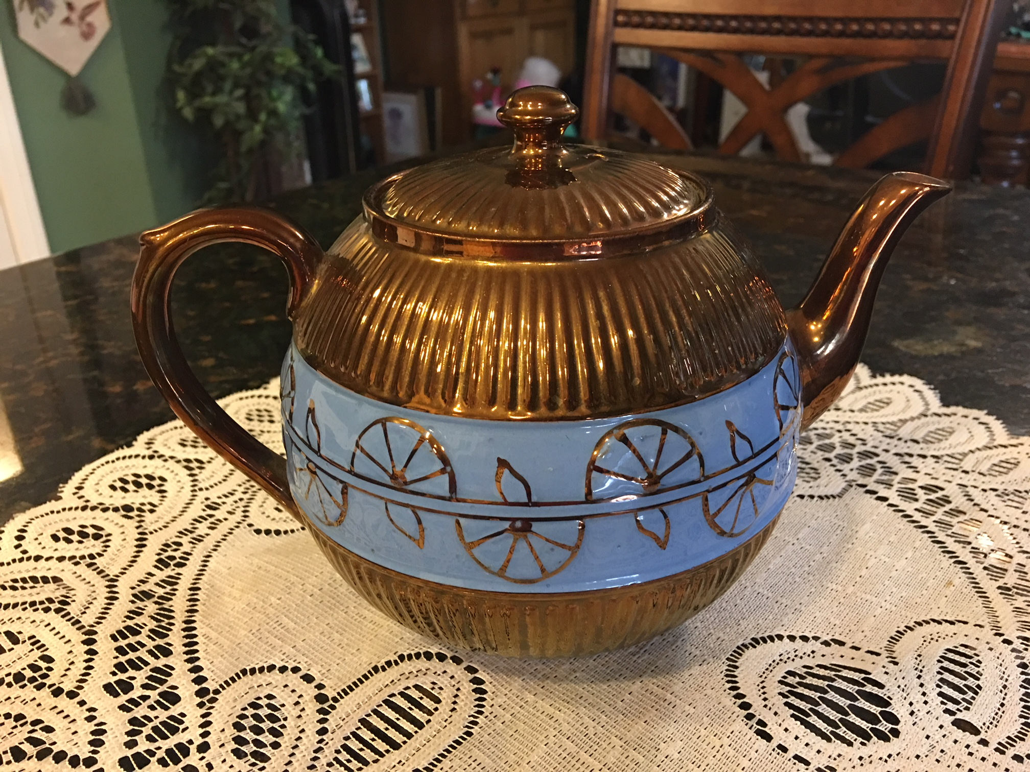 Antique Copper Luster Gibson England Teapot Copper Sheen Etsy