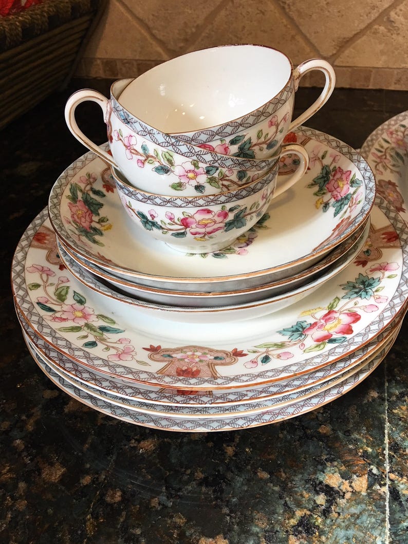 1912 Antique Noritake Nippon Berkeley Dinner China Set 8 Pc Etsy
