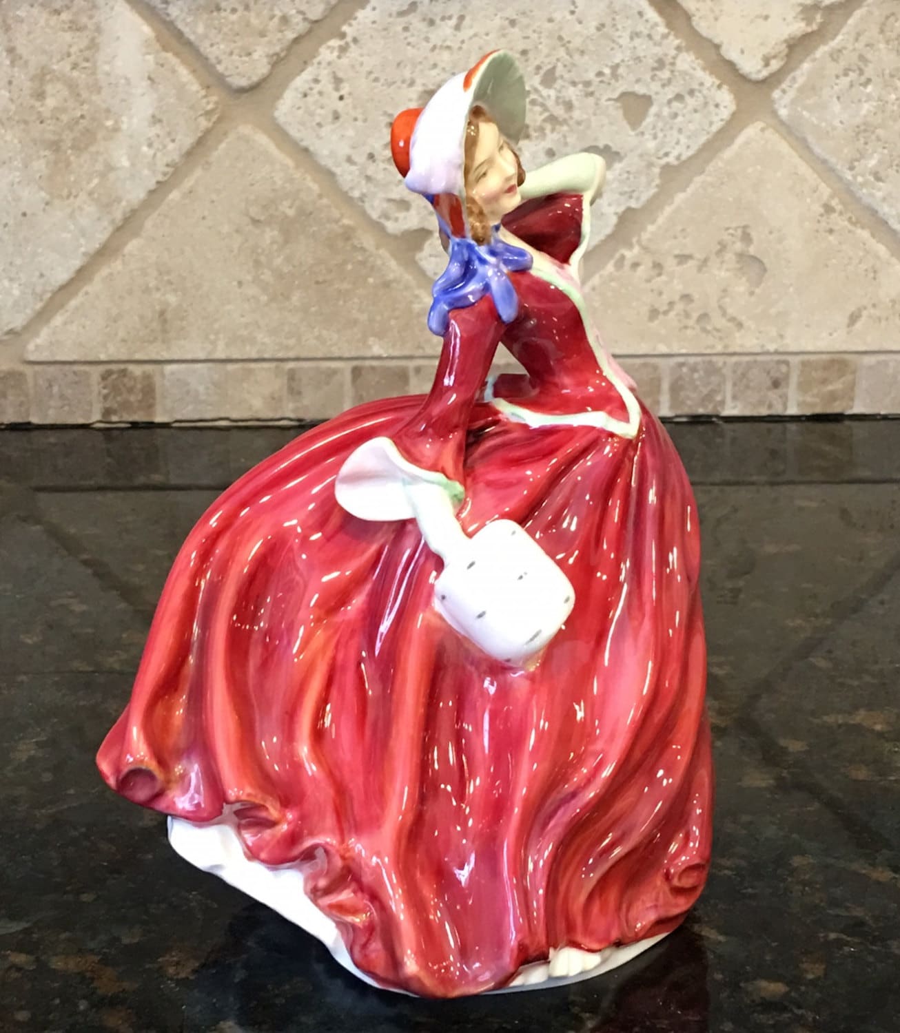RARE Royal Doulton Figurine Autumn Breezes HN 1934 ~ Red Dress - Etsy