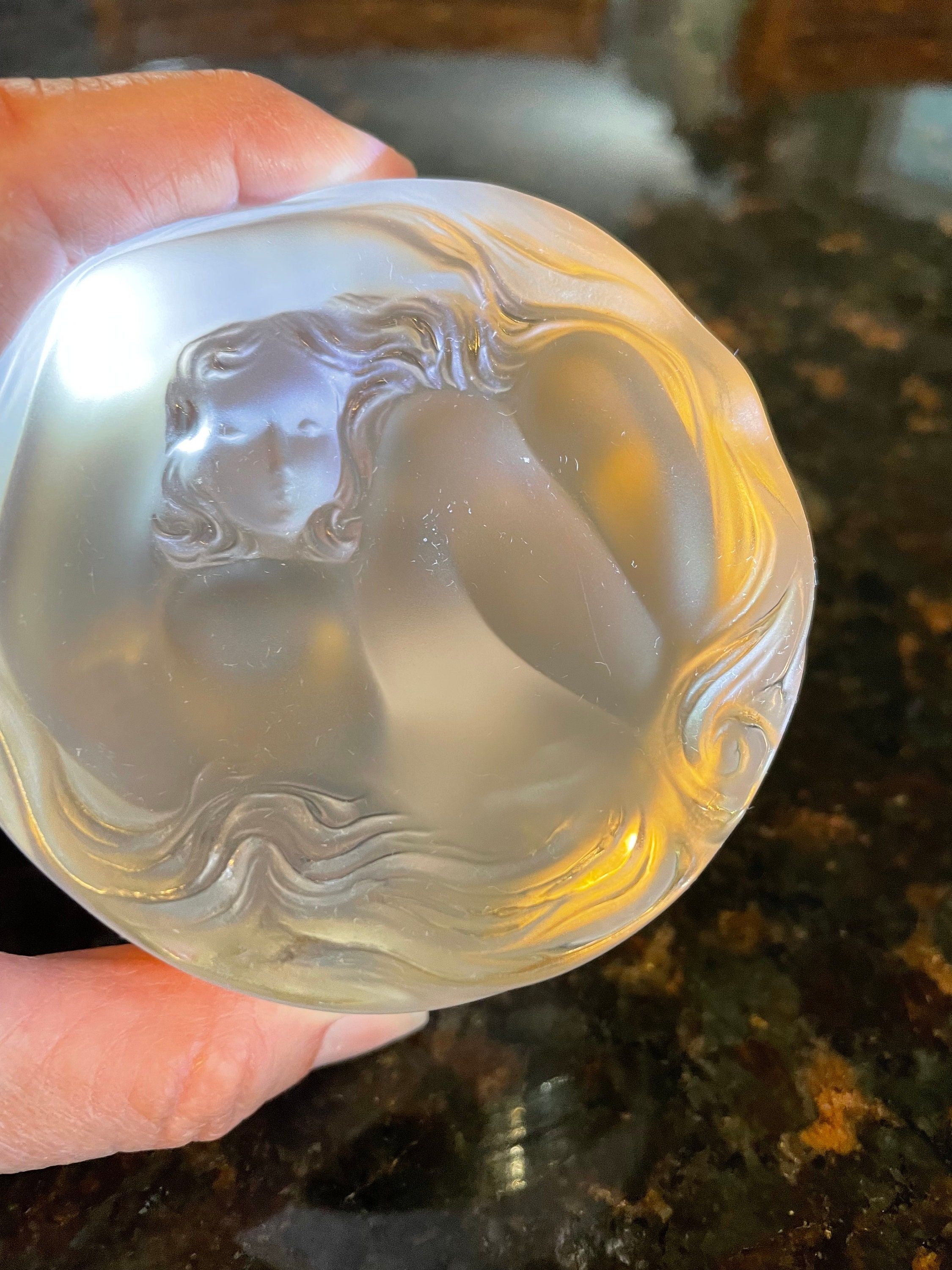競売 Lalique Powder Frosted Nude Nymph 'daphne' 1970's Crystal 工芸品