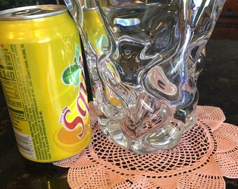 DAUM NANCY France Clear Crystal Free Form Vase ~ in Perfect