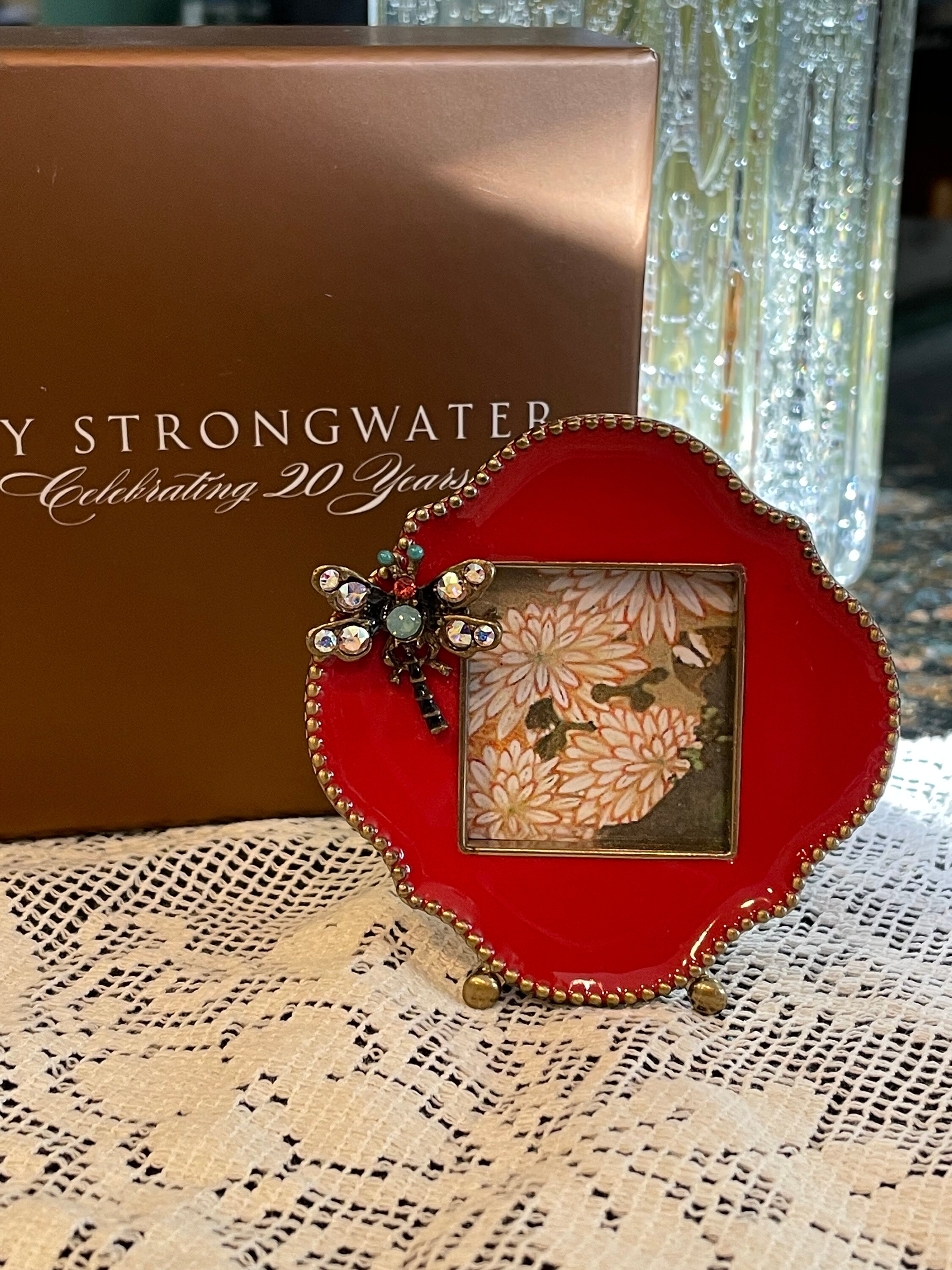 Jay Strongwater Red Mini Dragonfly Frame, Flawless! EXCELLENT