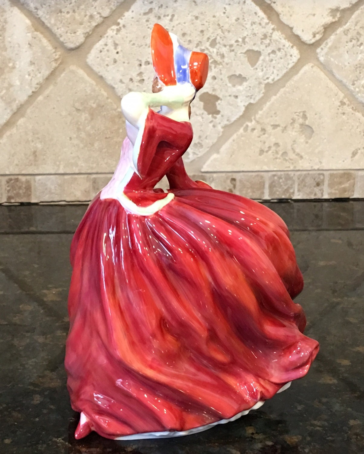 RARE Royal Doulton Figurine Autumn Breezes HN 1934 Red Dress Etsy