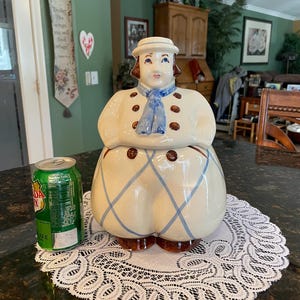 SHAWNEE Happy Jack Dutch Boy Cookie Jar with Lid, 1940s.  12 inches tall!