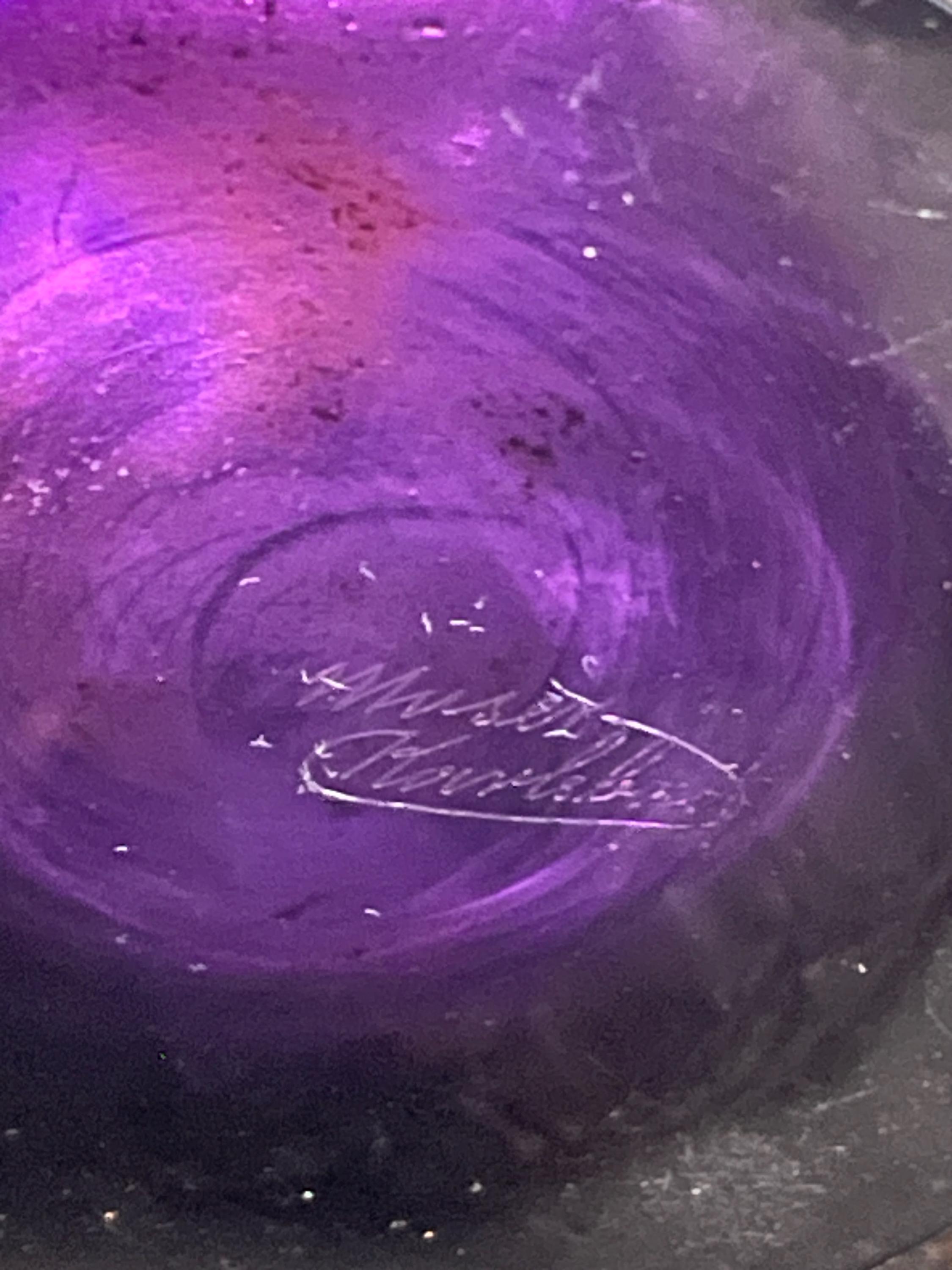 Signed MOSER Amethyst Glass Vase With Amazon Warrior/gladiator