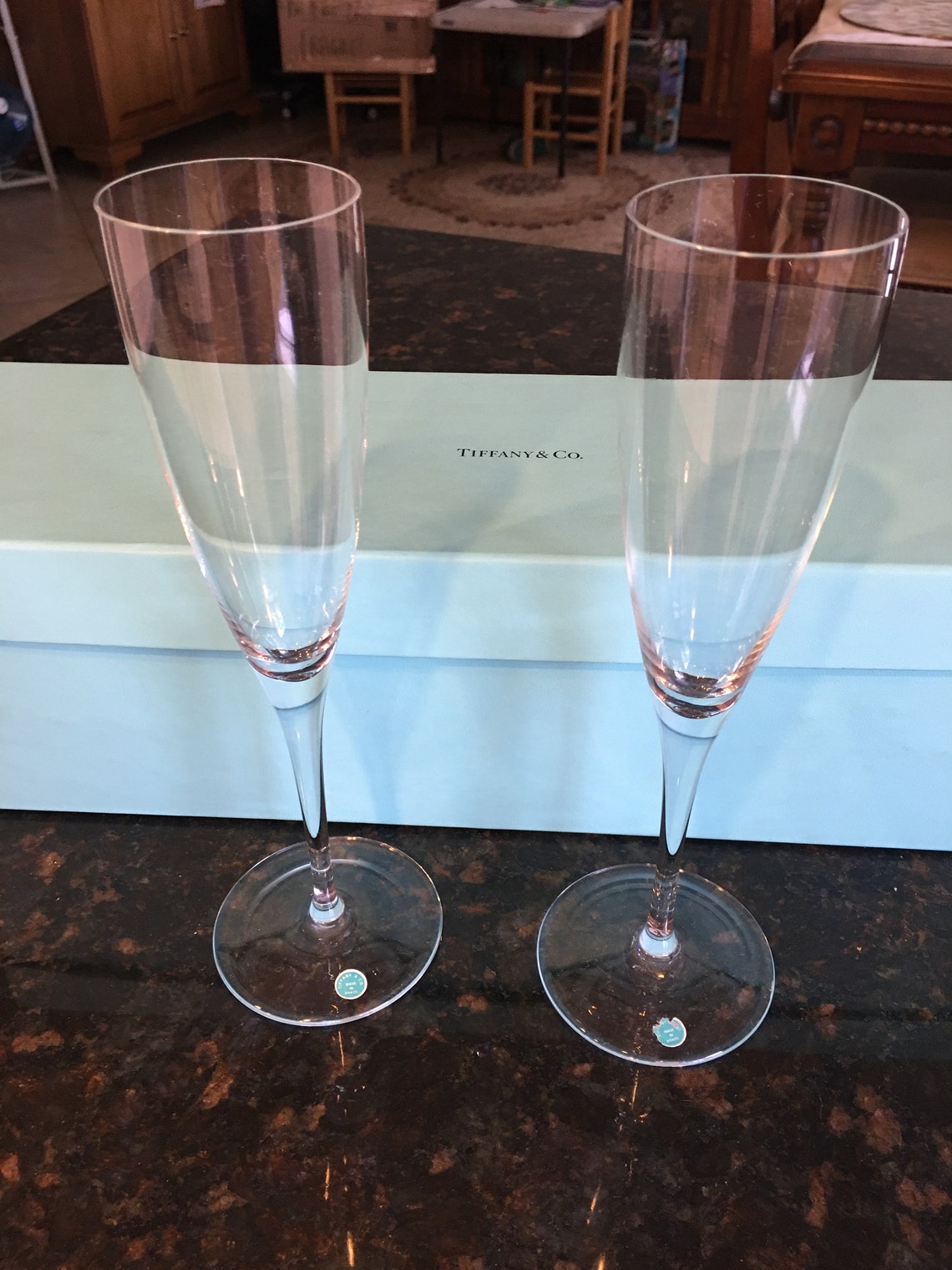 Tiffany & Co Champagne Flutes 9.5 inches tall Set of 2 Etsy